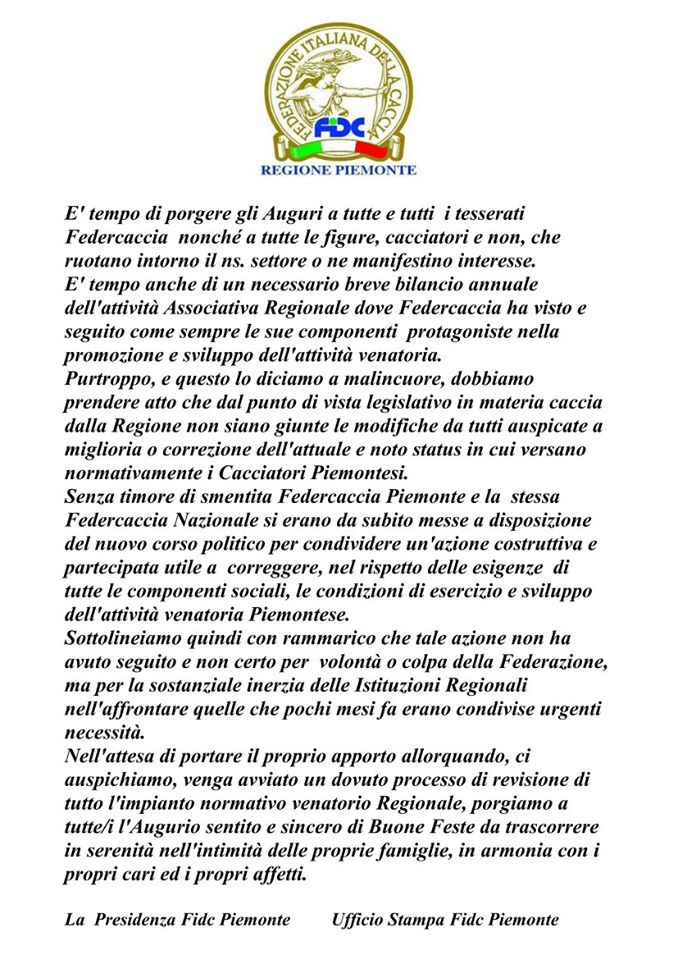 comunicato stampa 17 dicembre 2019